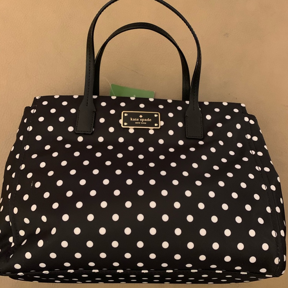 Kate Spade Black White Polka Dot Satchel Purse